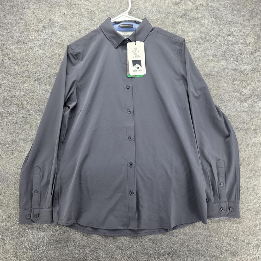 Storm Creek Button-Up Womens M Gray Quick Dry Moisture Wicking UPF 30+